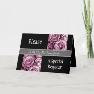 PINK Roses Best Friend Be My Maid of Honour Invitation