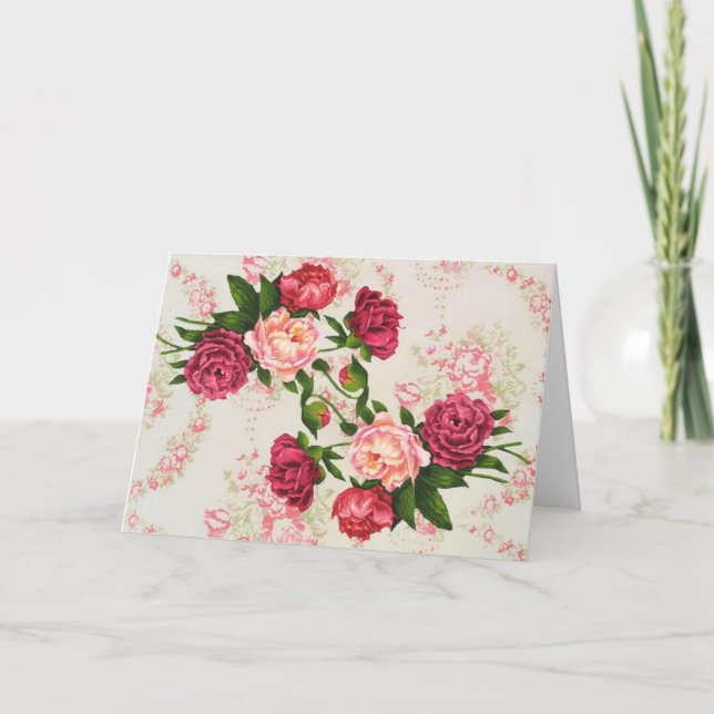 Pink Roses Birthday Card (Front)