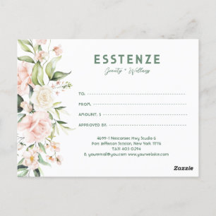 Pink Roses Border Gift Certificate Postcard