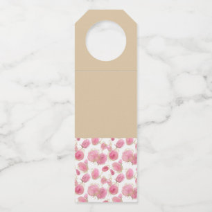 Pink roses bottle tag