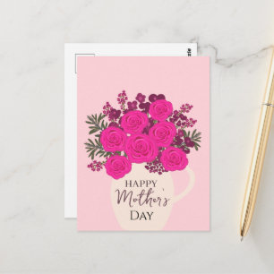 Pink Roses Bouquet – Elegant Mother’s Day Floral  Postcard