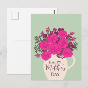 Pink Roses Bouquet – Elegant Mother’s Day Floral Postcard