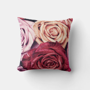 Pink Roses Bouquet Photo Cushion
