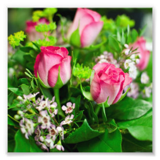 Pink Roses Bouquet Photo Print