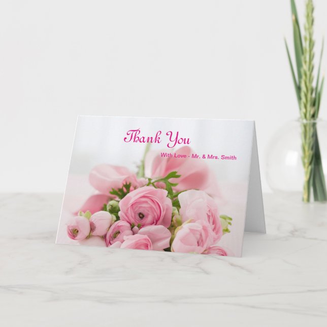 Pink Roses Bouquet Thank You (Front)