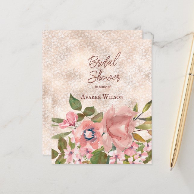 Pink Roses Bridal Shower (Front/Back In Situ)