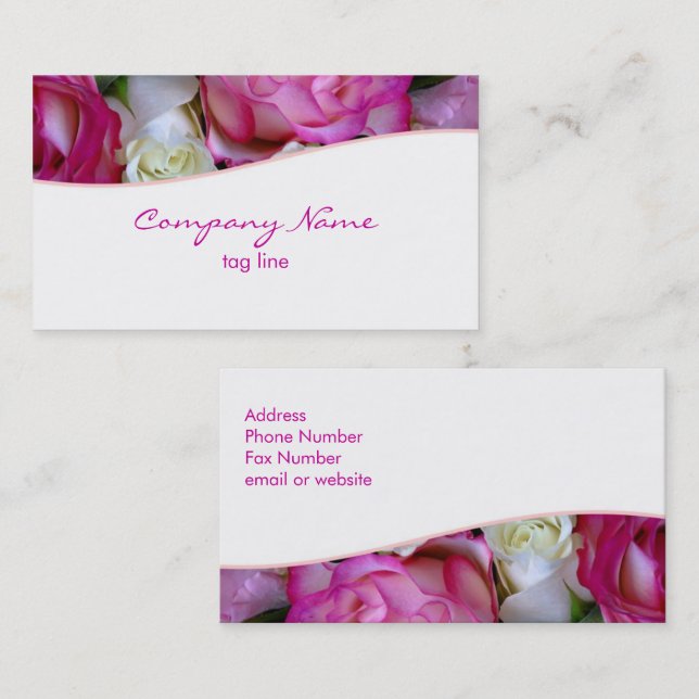 Pink Roses Business Card (Front/Back)