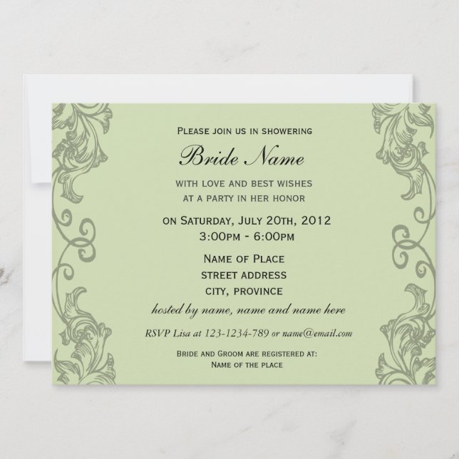Pink Roses by Vincent van Gogh. Invitation (Front)