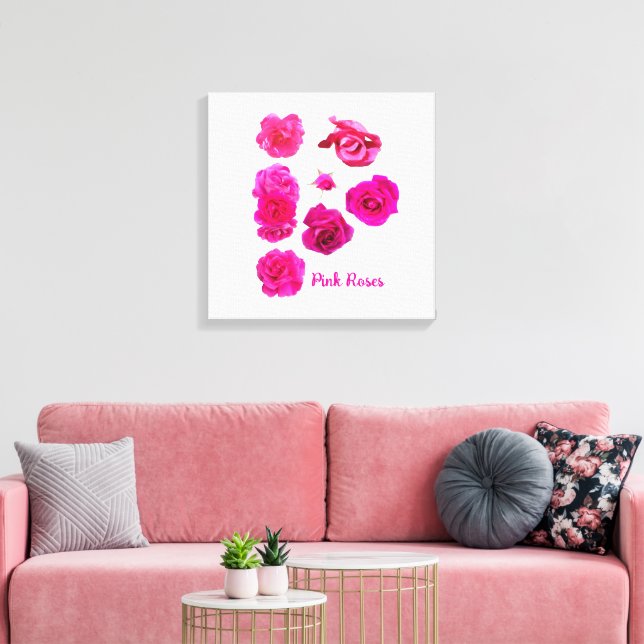 Pink Roses  Canvas Print (Insitu(LivingRoom))