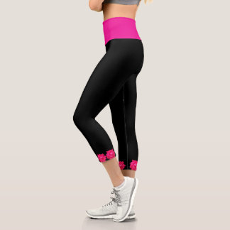 PINK ROSES CAPRI LEGGINGS