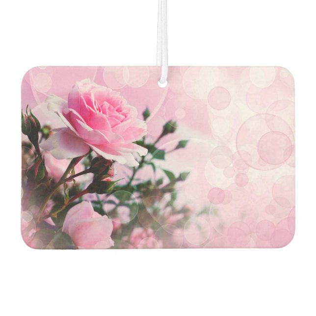 Pink Roses Car Air Freshener (Front)