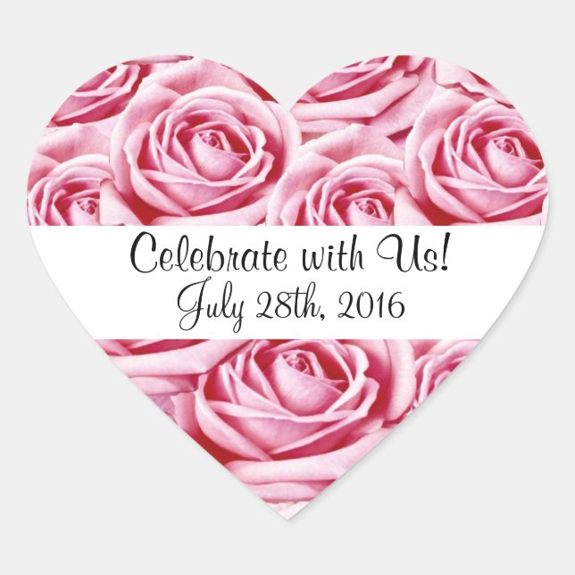 Pink Roses Celebrationl Sticker (Front)