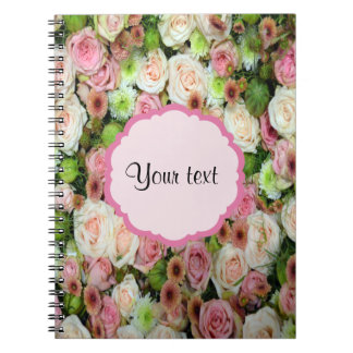 Pink Roses & Chrysanthemums Spiral Notebook