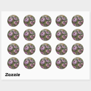 Pink Roses Classic Round Sticker