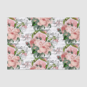 Pink Roses Collage Tissue Paper