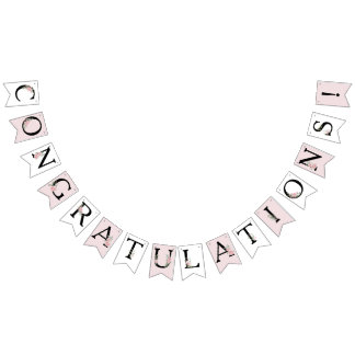 Pink Roses CONGRATULATIONS! Customisable Party Bunting