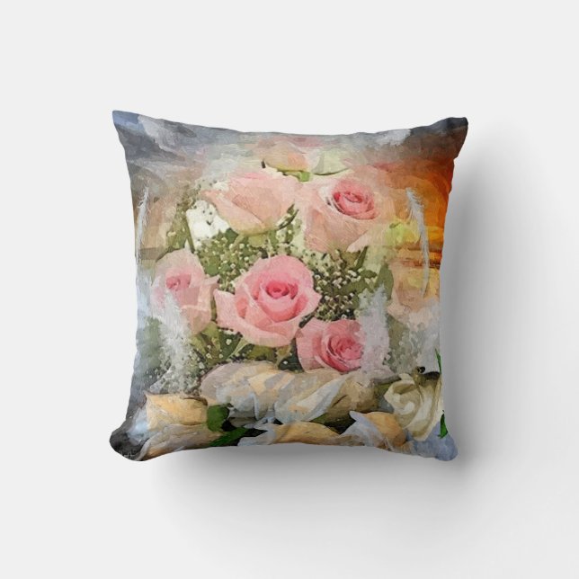 Pink Roses Cushion (Front)