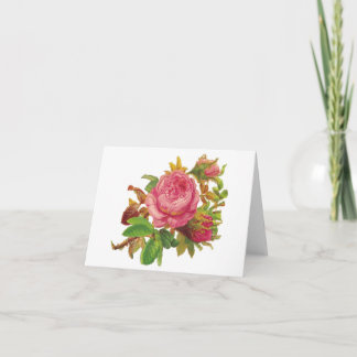 Pink Roses Customisable Notecard