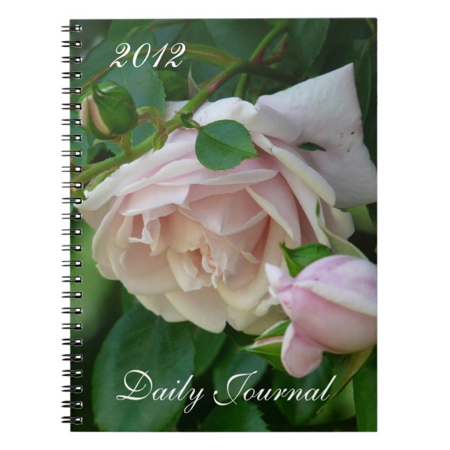 Pink Roses-Daily Journal-Year Spiral Notebook (Front)