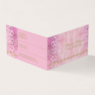 Pink Roses Damask Grunge - Business Card, PriceTag Card