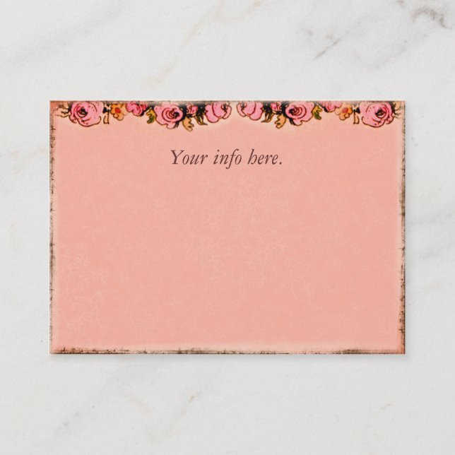 Pink Roses Design Business Profile Card (Front)