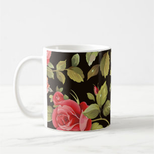 Pink roses: elegant floral pattern. coffee mug