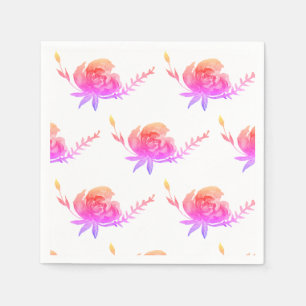 Pink Roses elegant Floral Wedding Napkins