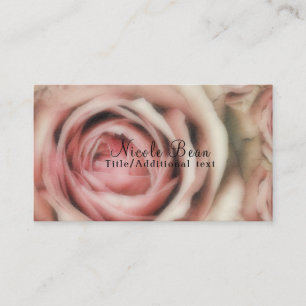 Pink Roses Elegant Rustic Farmhouse Chic Floral Business Card