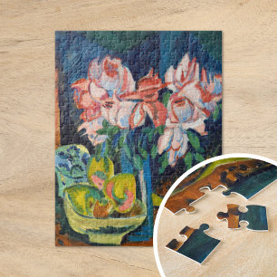 Pink Roses   Ernst Ludwig Kirchner Jigsaw Puzzle