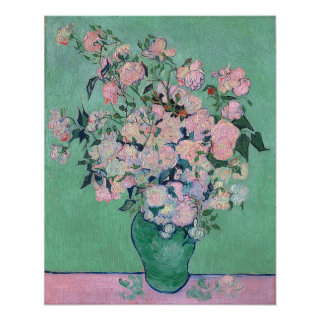 Pink Roses (F682) Van Gogh Fine Art Poster (Front)