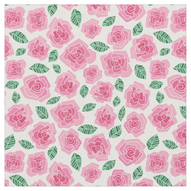 Pink Roses Fabric (Close Up)
