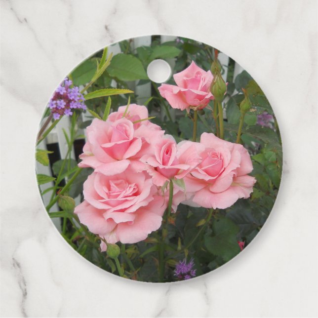 Pink Roses Favour Tag (Front)