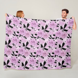 Pink roses Fleece Blanket