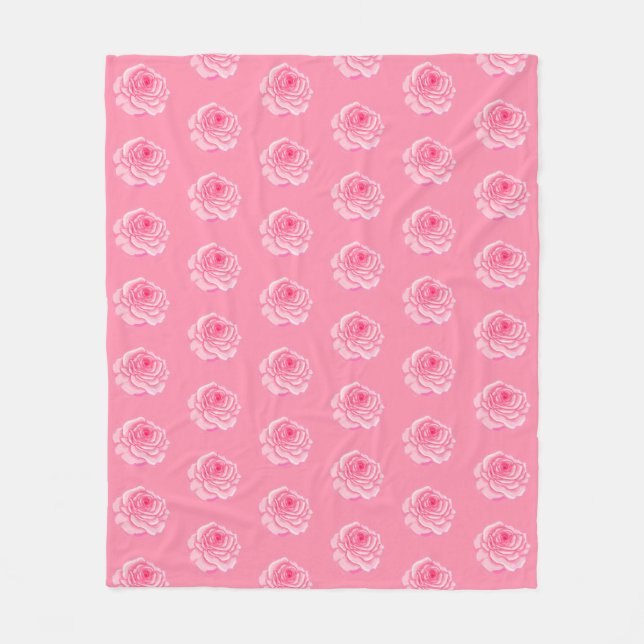 Pink roses fleece blanket (Front)