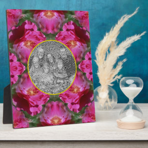 Pink Roses Floral Abstract Add Your Photo    Plaque