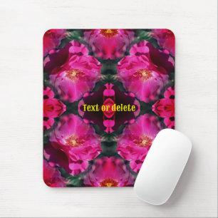 Pink Roses Floral Abstract Art Personalised Mouse Pad