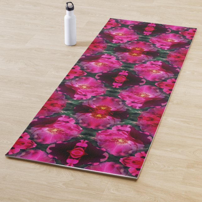 Pink Roses Floral Abstract Art        Yoga Mat (In Situ)