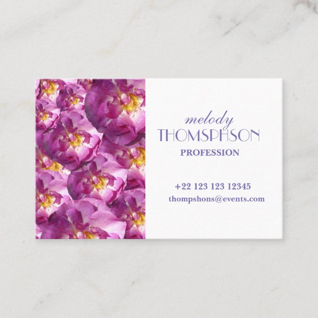 Pink Roses Floral   Business Card (Front)