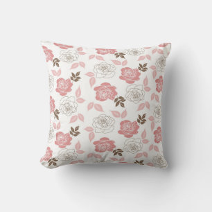 Pink Roses Floral Cushion