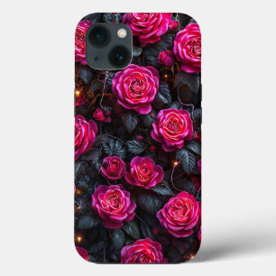 Pink roses floral design Feminine botanical iPhone 13 Case