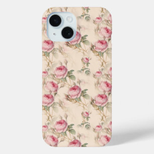 Pink Roses Floral Garden iPhone 15 Case