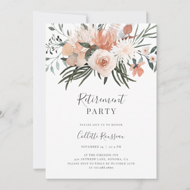Pink Roses Floral Invitation (Front)
