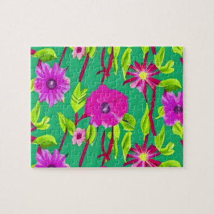 Pink Roses Floral Jigsaw Puzzle