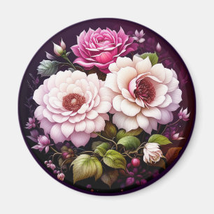 Pink Roses Floral  Magnet