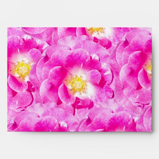 Pink roses floral pattern envelopes (Front)