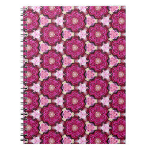 Pink roses floral pattern notebook
