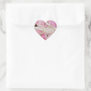 Pink Roses Floral (photography by me) Love Wedding Heart Sticker