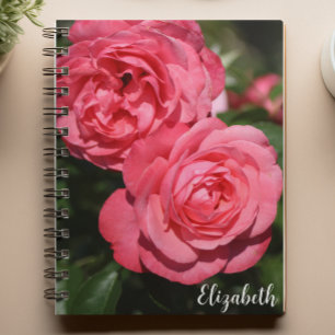 Pink Roses Floral Photography Elegant Custom Notebook
