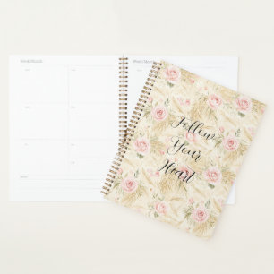 Pink Roses Floral  Planner