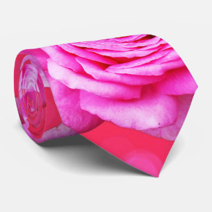 Pink Roses Floral Unisex Silky Tie